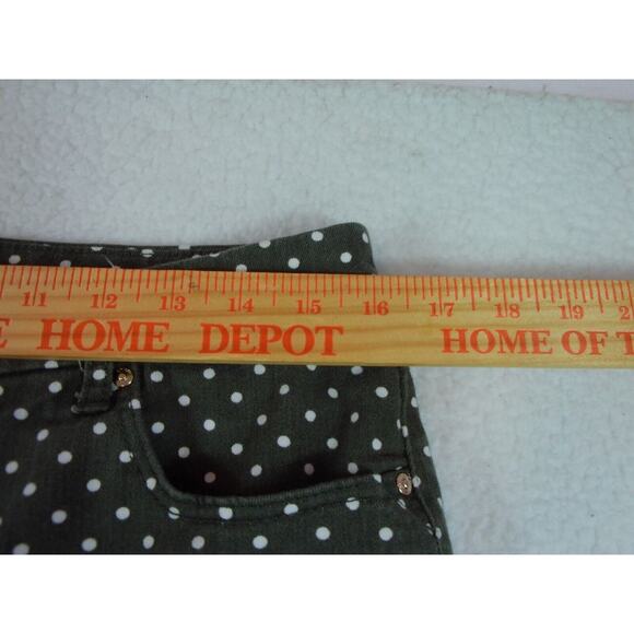 Chico's So Slimming Girlfriend Ankle Jean Sz 1.5 XS Moss Green White Polka Dots - Picture 4 of 10